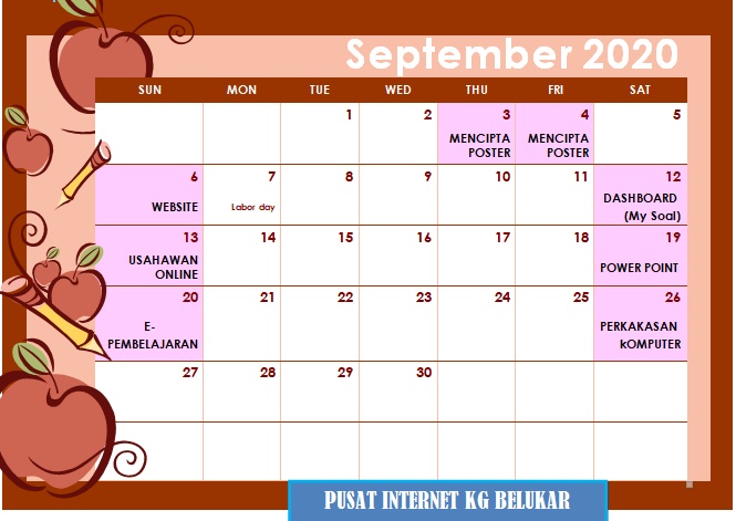 jadual bulan september