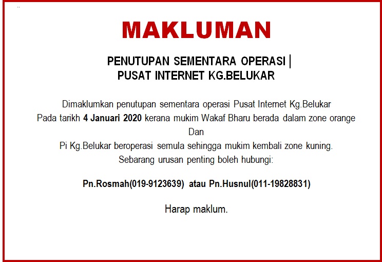 penutupan zone orange