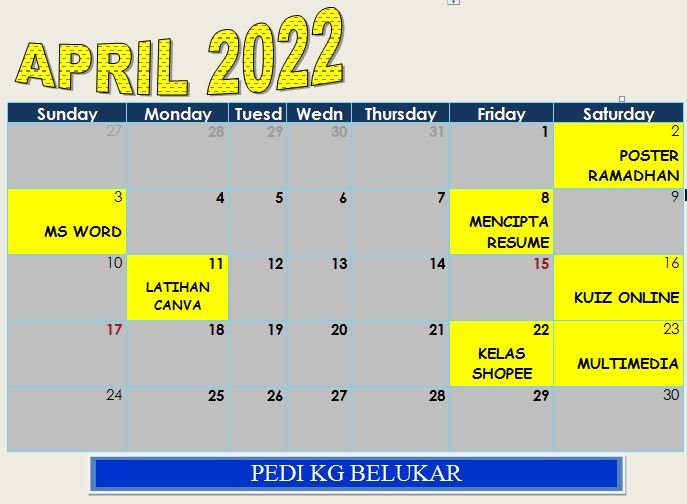 BULAN APRIL 2022